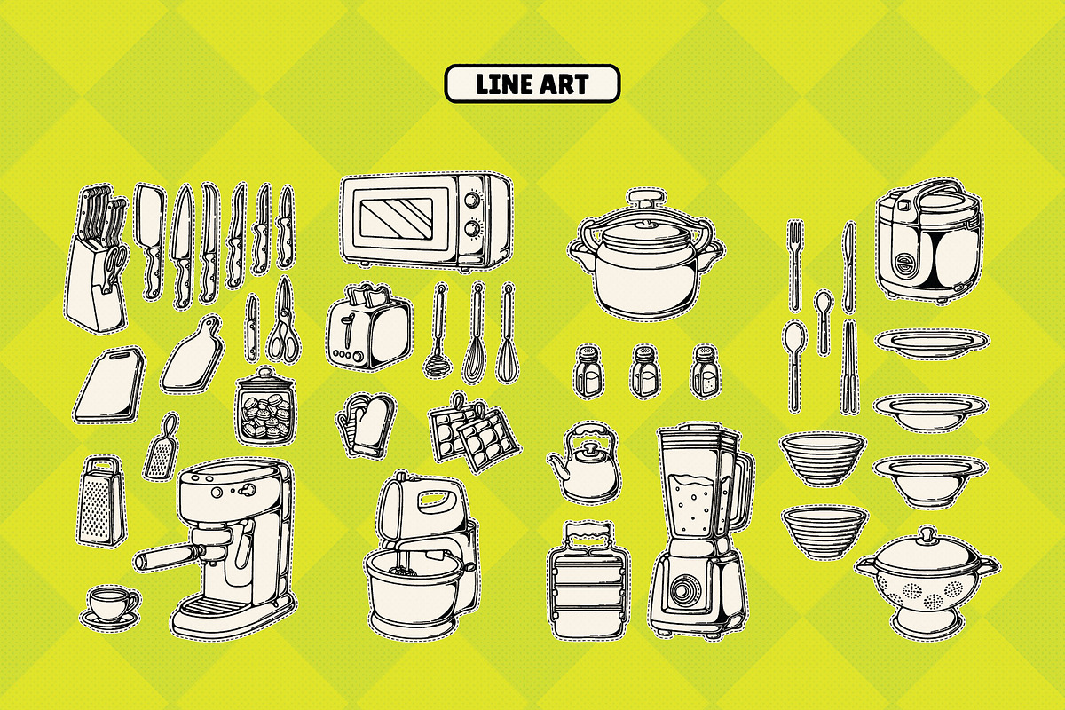 Retro Kitchen Sticker Illustration, an Object Illustration by Decoconio Design (Photo 3 of 6)