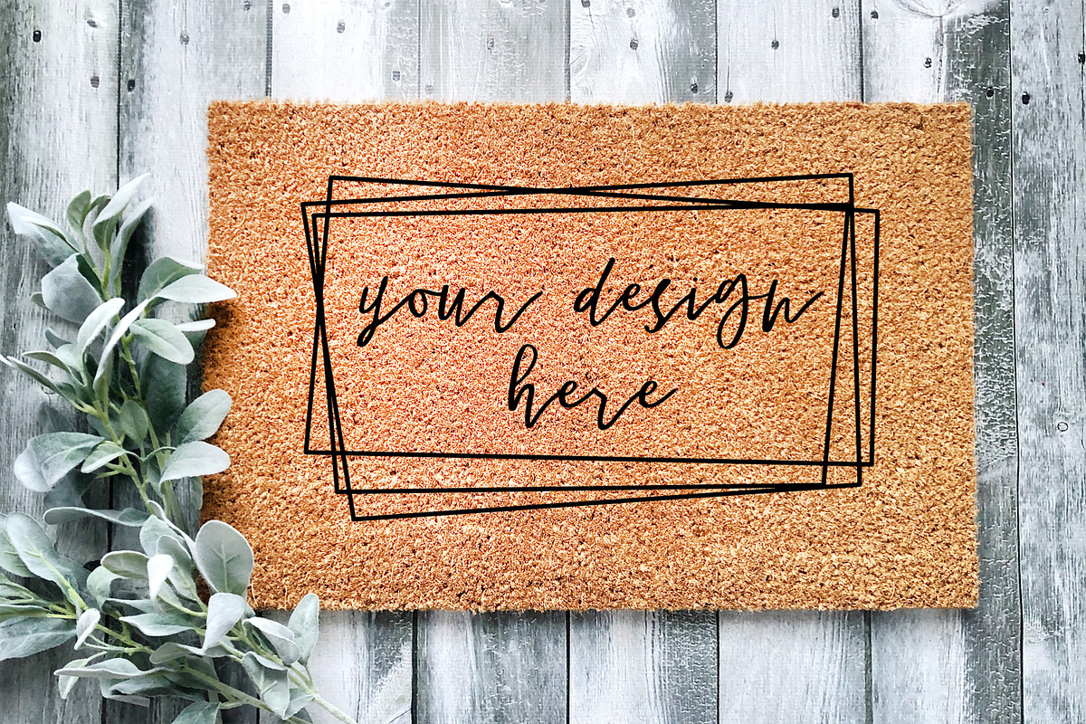 Outdoor Coir Doormat Flatlay Mockup, a Product Mockup by Affinity Grove