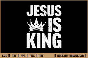 Jesus Is King Christian Faith SVG, a Seasonal Illustration by Handy Arts Studio