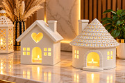 3D Ceramic Tea Light Houses STL, a Scene 3D Model by Layerology (Thumbnail 2 of 4)