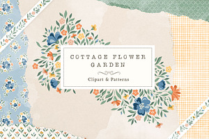 Cottage Flowers Clipart And Patterns