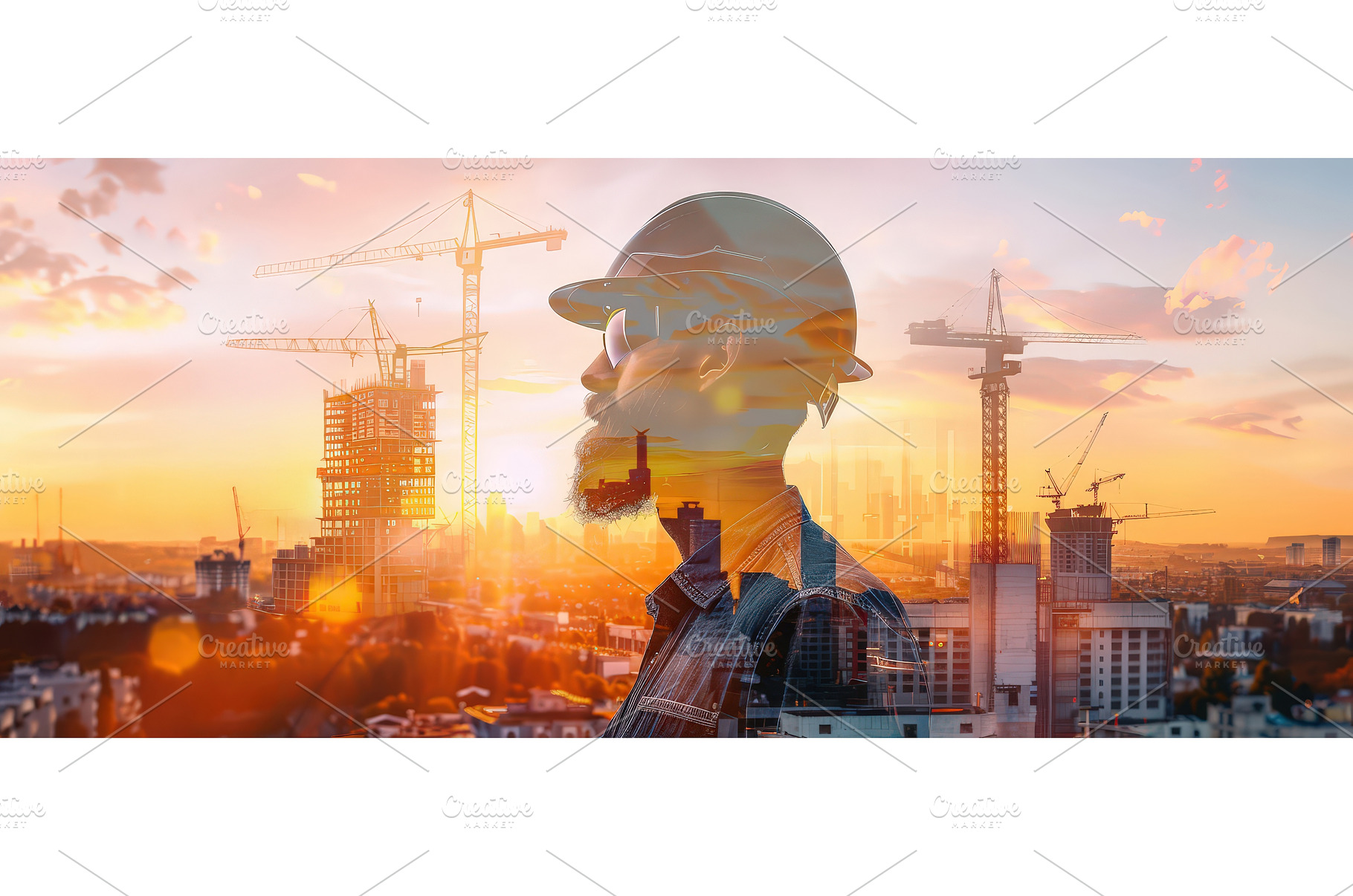 Double exposure of construction, an Industrial Photo by piter.goskov