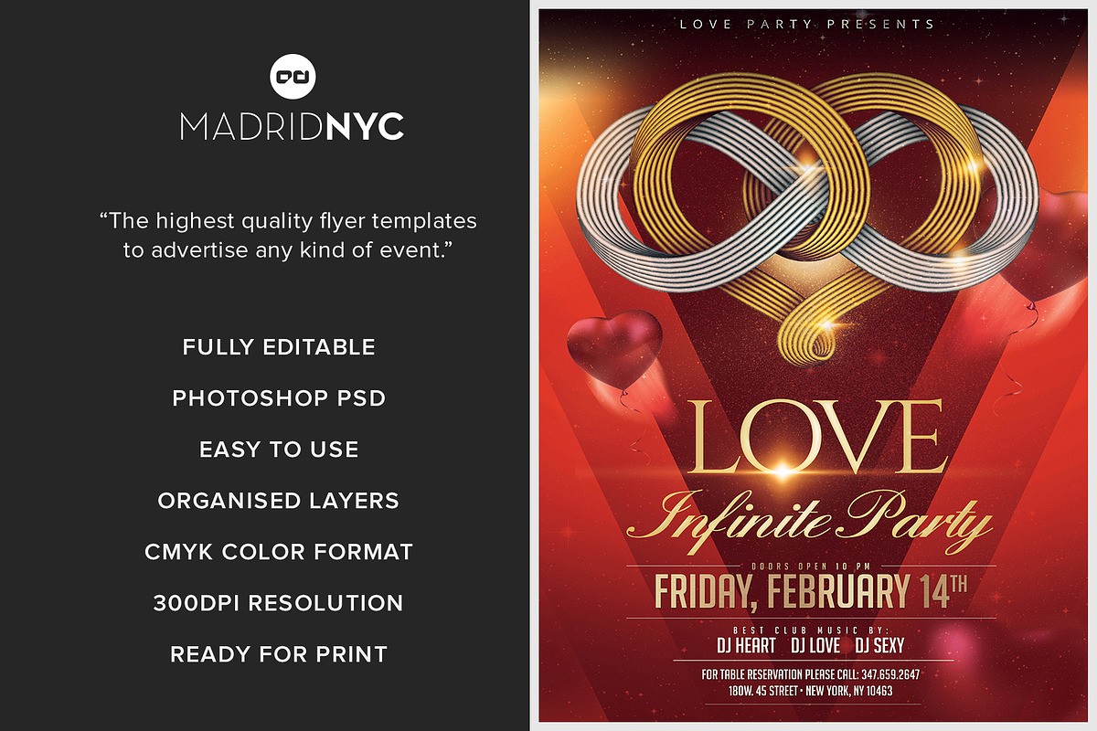 Valentines Day Flyer, a Flyer Template by MadridNYC (Photo 2 of 3)