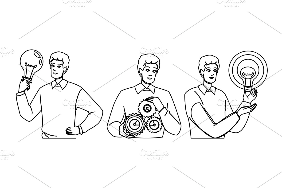 plan implementation vector, a Person Illustration by pikepicture