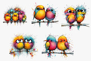 Quirky Birds on a Branch, an Illustration by CreationArt (Thumbnail 3 of 5)