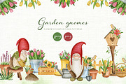 Garden gnomes. Spring watercolor set, an Illustration by JuliaBadeeva (Thumbnail 1 of 6)