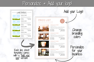 Line Sheet Template Wholesale BUNDLE