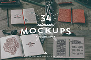 34 Hip Notebook Mock-ups, a Pens & Pencil Mockup by Madebyvadim (Thumbnail 1 of 5)