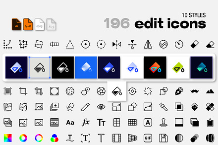 Edit icons set