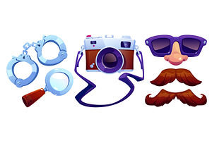 Private detective equipment set, an Object Illustration by art PVP - market