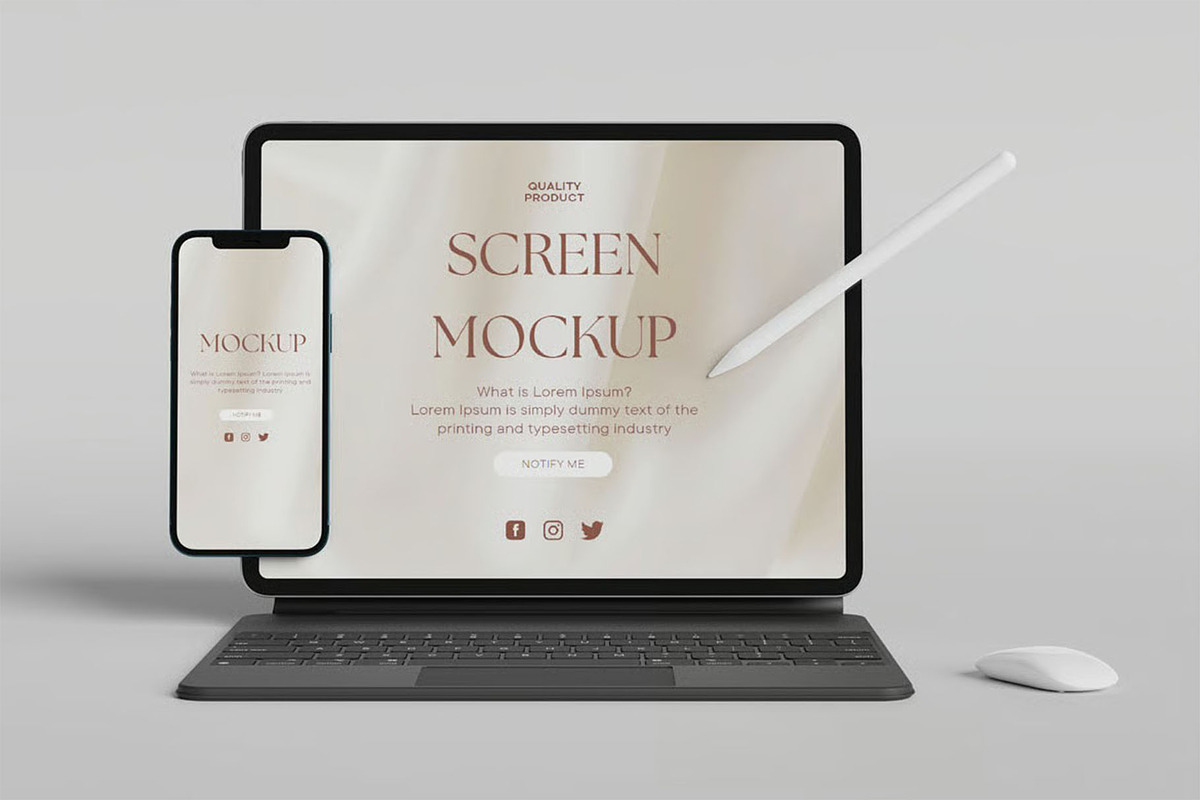 iPhone 12 & iPad Pro Mockup, an iPhone Mockup by zpackcreative (Photo 5 of 6)
