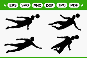 Airborne Soccer Silhouette Vector, an Object Graphic by Artonix