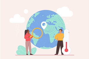 Weather forecast meteorology report, a Person Illustration by Lemberg Vector