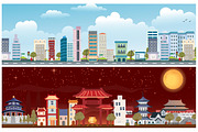 Cityscape Vector Set, an Illustration by Louis D. Wiyono (Thumbnail 2 of 4)