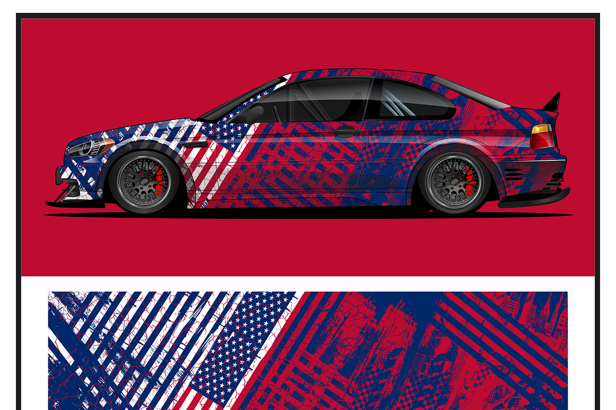 Dynamic Racing Car Wrap Design, an Object Illustration by CarWrap design (Photo 1 of 3)