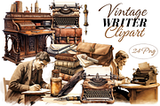 Vintage Writer Clipart, an Illustration by Digital Xpress (Thumbnail 1 of 2)