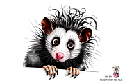 Cute Opossum PNG Clipart Bundle, a Graphic by Clipart Bloom (Thumbnail 9 of 11)