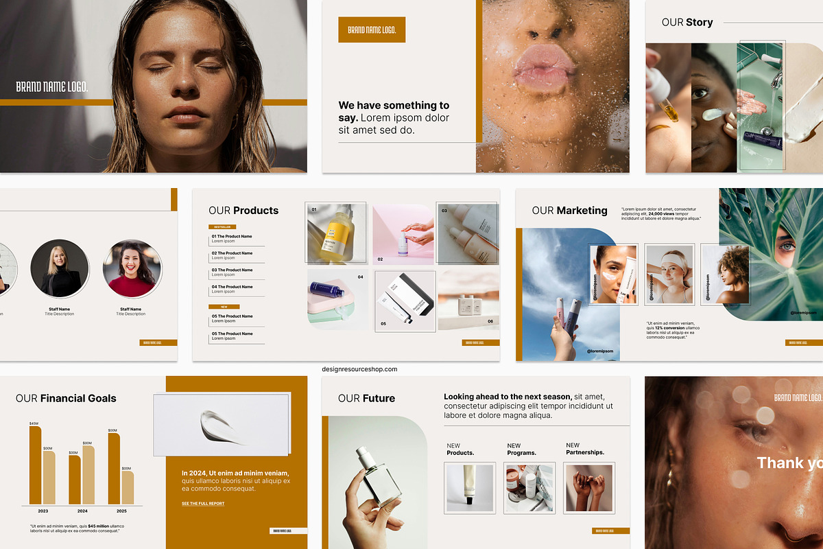 Gold Beauty Brand Presentation Deck, a Presentation Template by The Design Resource Shop (Photo 1 of 2)