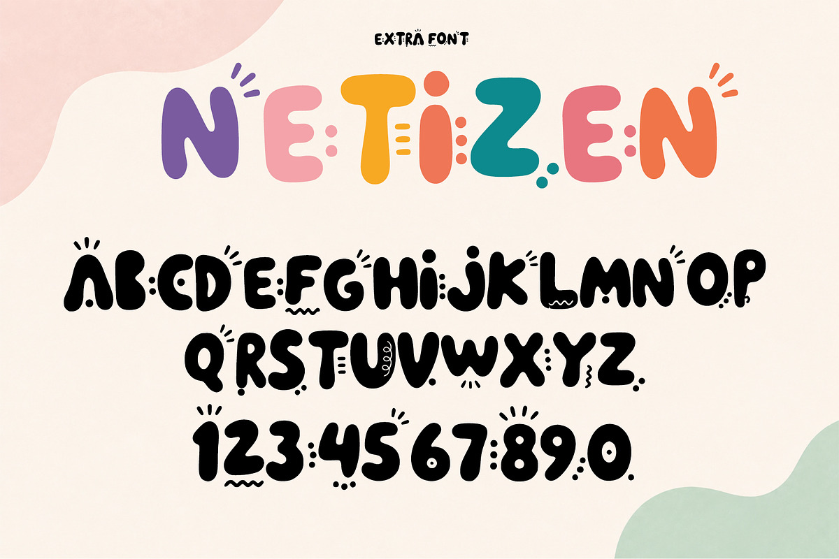 Netizen – Playful Bubble Font, a Handwritten Font by cocodesign (Photo 5 of 9)