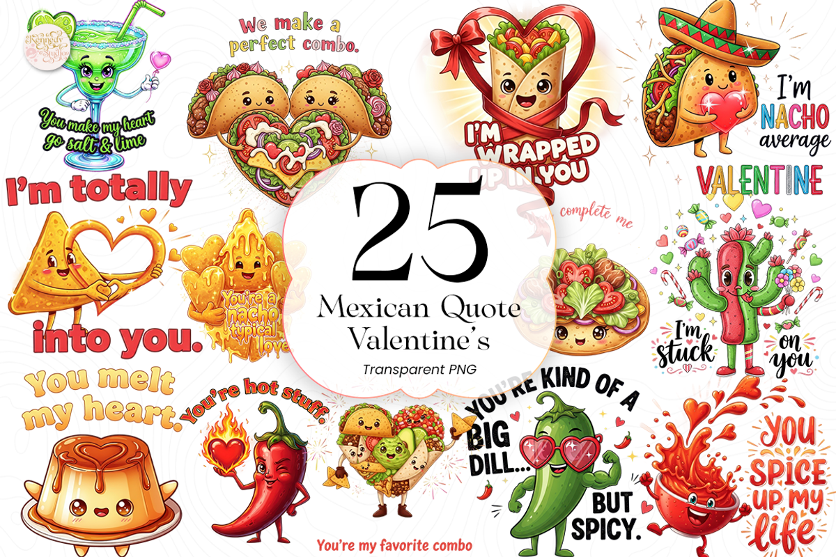 Funny Mexican Food Mascot Valentine, a Food Illustration by KennedyStudio (Photo 1 of 4)