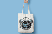whale in astronaut helmet, an Animal Illustration by gunaonedesign (Thumbnail 3 of 4)