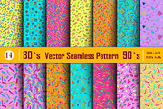 Vector seamless patterns 80s, 90s, a Pattern Graphic by Vectorchoice (Thumbnail 1 of 7)