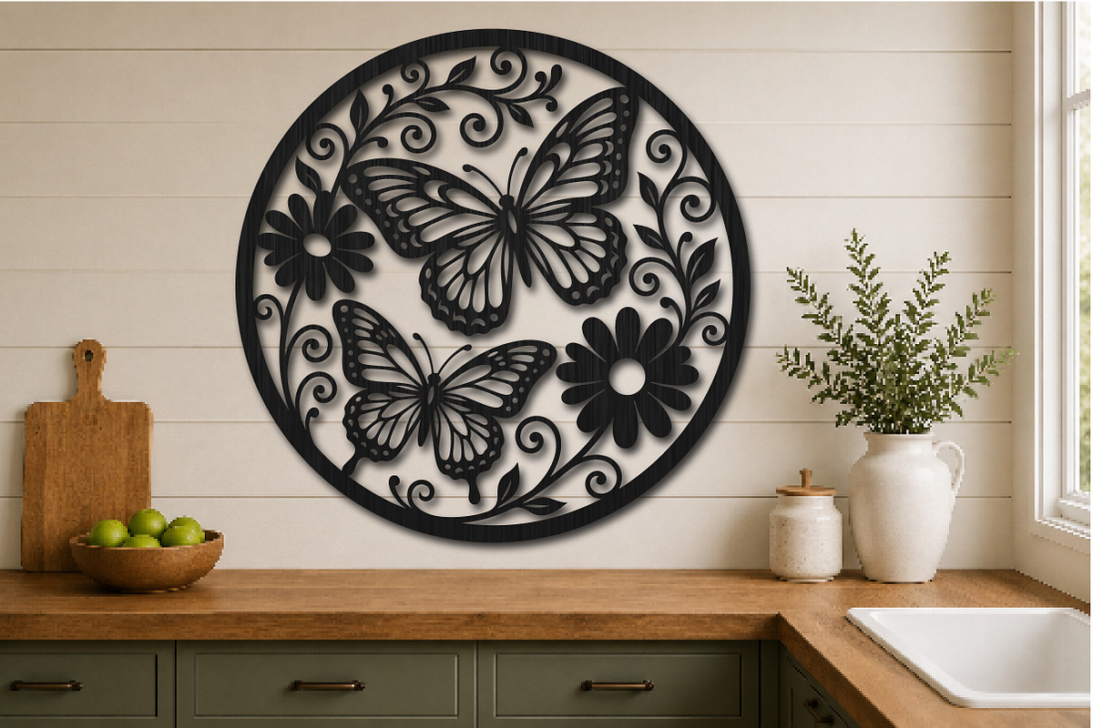 Floral Butterfly Laser Cut SVG, an Object Graphic by DreamCafeArt (Photo 3 of 4)