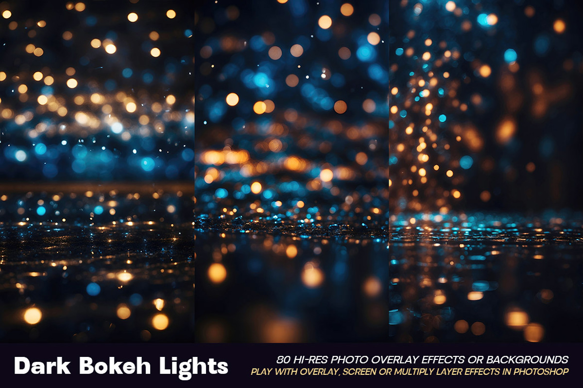 Dark Bokeh Photo Overlay Effects, a Background Graphic by Deeezy (Photo 10 of 14)