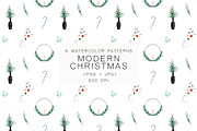 Watercolor Modern Christmas, a Seasonal Illustration by LeriaArt watercolor (Thumbnail 13 of 17)