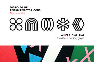 100 Neubrutalism Icons