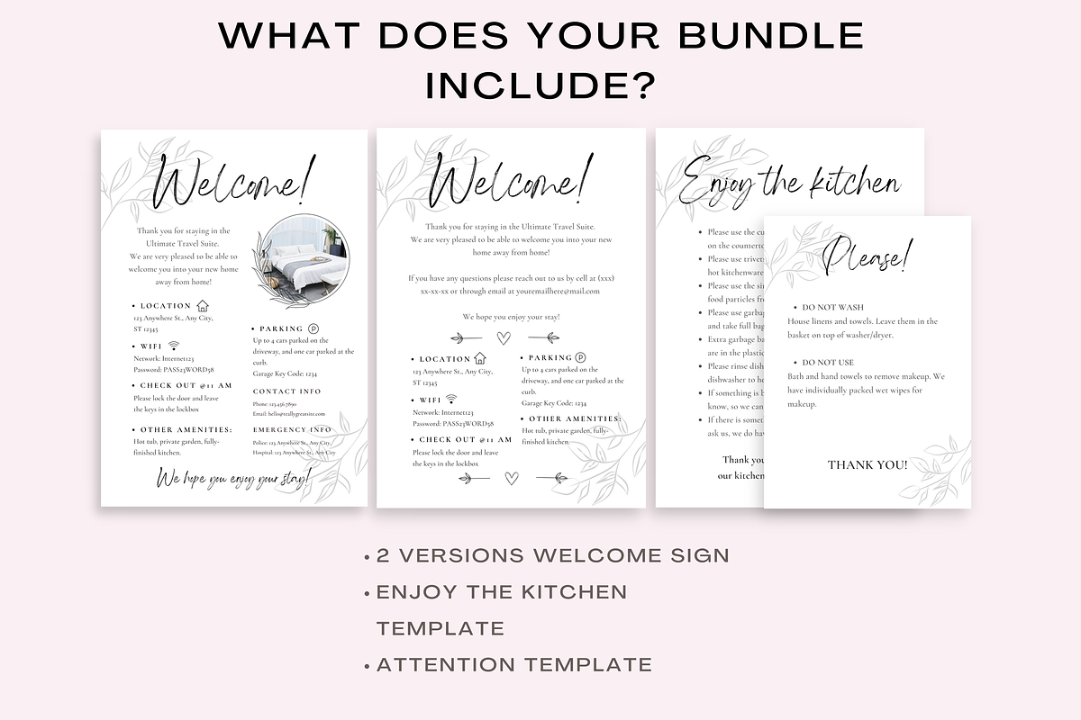 Airbnb Welcome Sign Canva Template, a Templates & Theme by Cosmic Design (Photo 4 of 8)