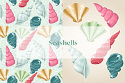 Vector pastel seashells, a Pattern Graphic by Alenarozova (Thumbnail 1 of 3)