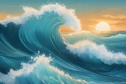 Ocean Waves, a Decorative Illustration by h.utomo (Thumbnail 2 of 31)