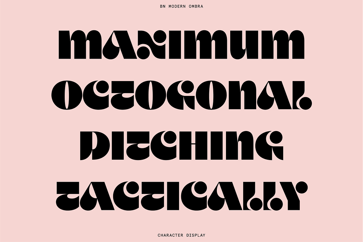 Modern Ombra - Quirky Display Font, a Sans Serif Font by Bnick (Photo 4 of 11)