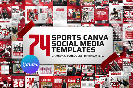 74 Sports Canva Social Media, a Social Media Template by Graphics Frag