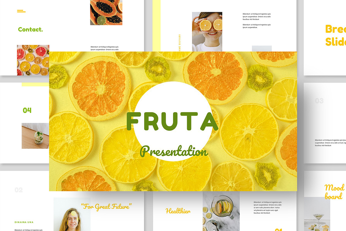 Fruta PowerPoint Presentation, a Presentation Template by Meknya (Photo 1 of 6)