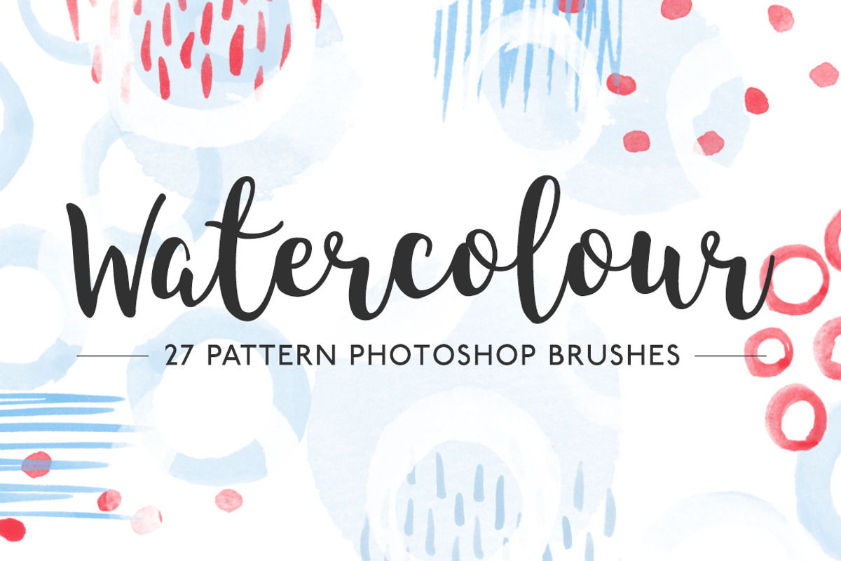 Watercolor pattern Photoshop brushes, a Brush Add-On by Little Bean (Photo 1 of 7)