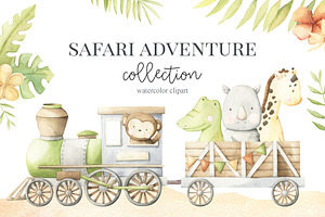 Safari Train - Watercolor Set