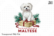 Watercolor Christmas Dog Puns Bundle, a Graphic by Clipart Bloom (Thumbnail 5 of 25)