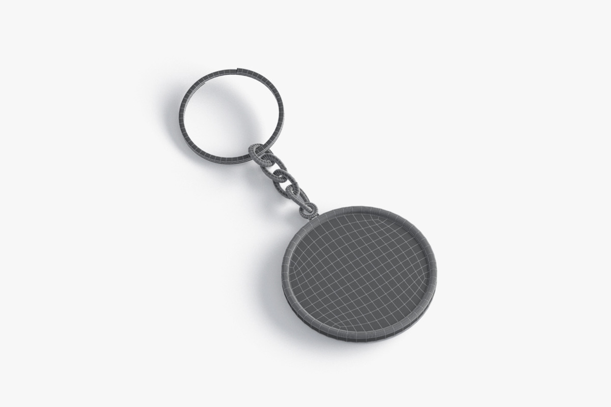 White Round Keychain 3D Model, an Object 3D Model by rebrandy (Photo 7 of 9)