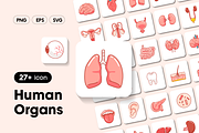Human Organs Icon Set, an Outline Icon by Sinando Studio (Thumbnail 1 of 3)