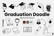 Graduation Doodle Illustration, an Object Graphic by SLAB! Design (Thumbnail 1 of 3)
