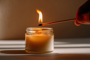 Lighting a candle with a match, a Photo by Beautiful things