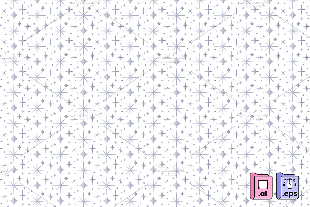 Flat Silver Stars Pattern, a Pattern Graphic by MISS CHATZ (Photo 2 of 3)