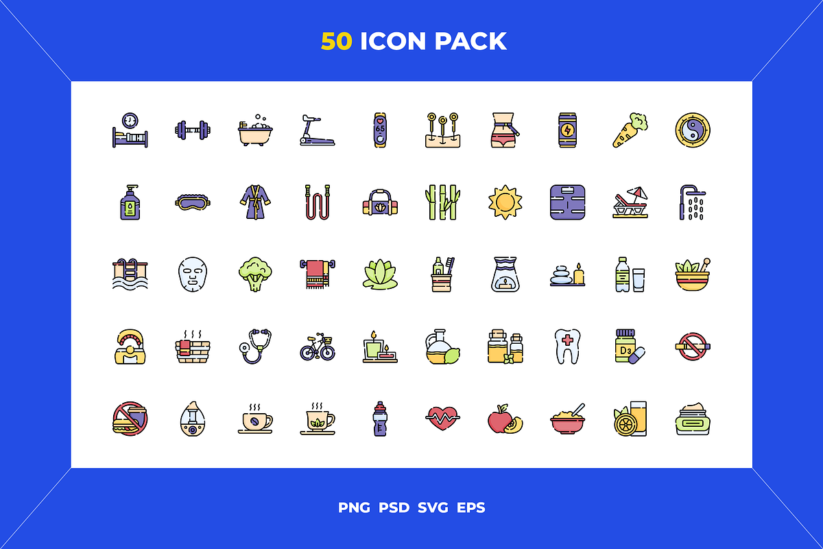 50 Wellness icons, an Icon by Wencory (Photo 1 of 2)