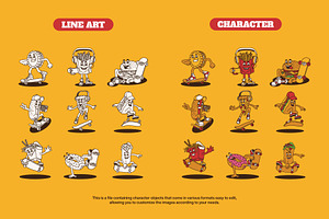 Food Retro Characters