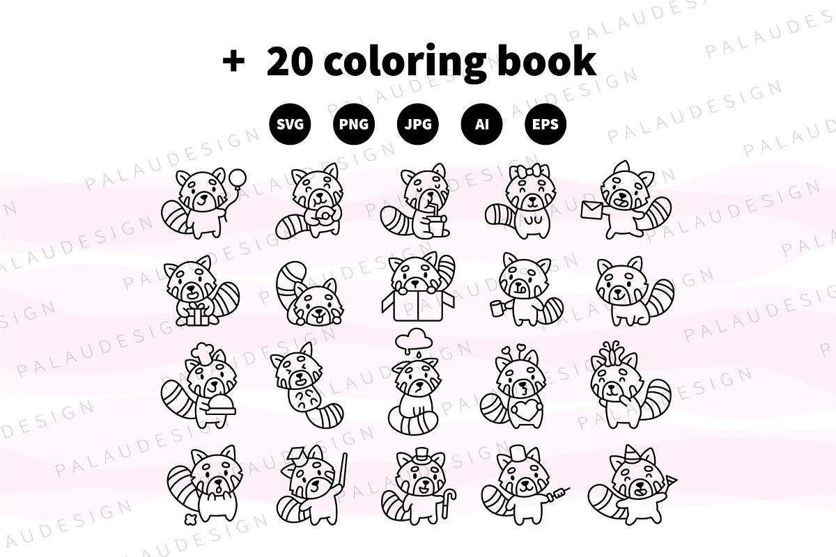 Red Panda Clipart Bundle, an Animal Illustration by Palau (Photo 8 of 9)