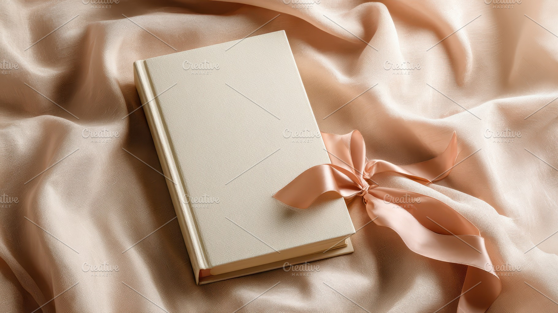 Elegant cream colored book resting, a Photo by Pavel_design