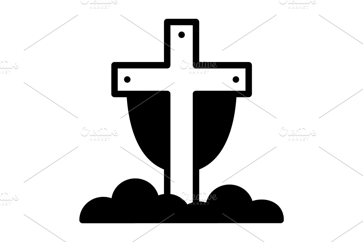 Cross jesus solid icon, a Solid Icon by Creative priyanka