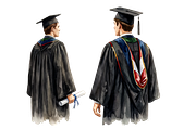 Watercolor Graduation Clipart PNGs, an Education Illustration by VetalStock (Thumbnail 22 of 24)